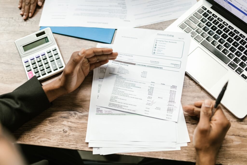 Fractional CFO reviewing monthly management accounts for a UK client